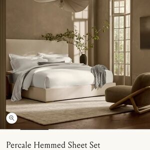 Percale Hemmed Top Sheet + 2 Pillow Cases NOT A SET